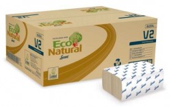 Carton de 3800 essuie-mains papier Eco Natural - 25 x 23 cm en pliage Z-Z